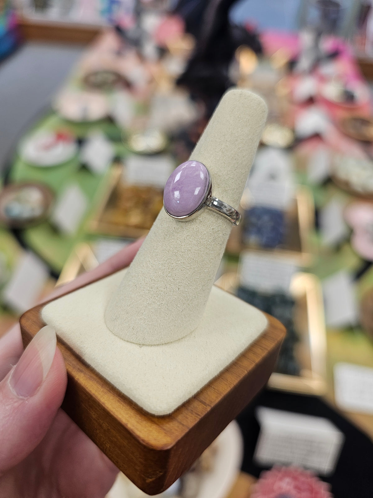 Phosphosiderite 925 Silver Crystal Ring - Size 7