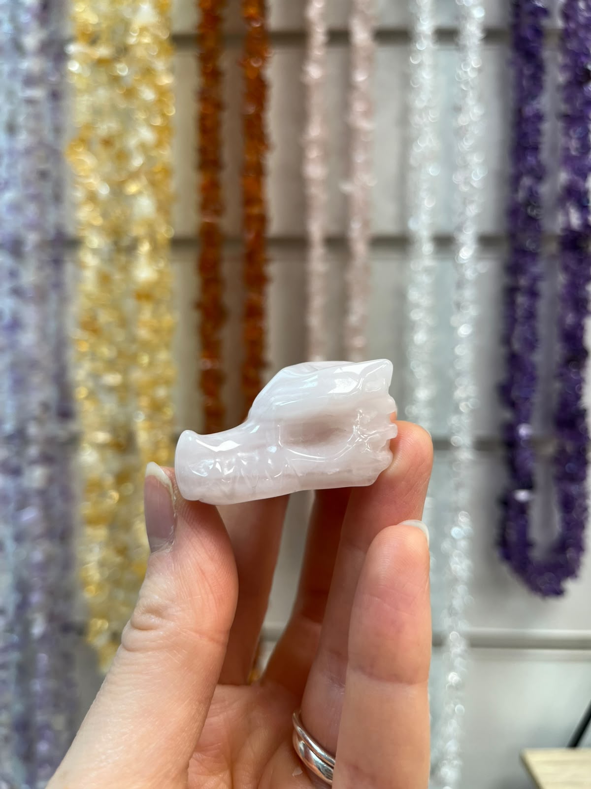 Rose Quartz Dragon Crystal Carving