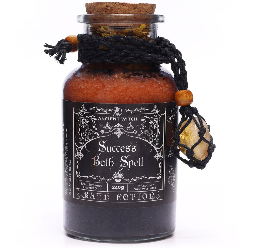 Bath Spell Potion & Citrine Crystal Amulet - Success