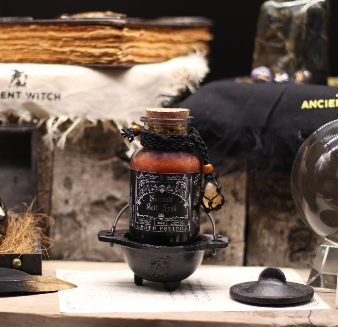 Bath Spell Potion & Citrine Crystal Amulet - Success
