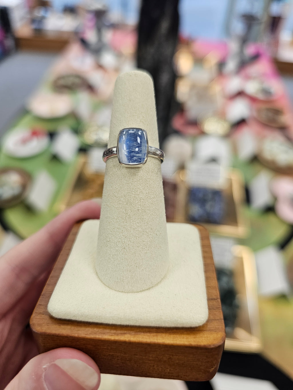 Blue Moonstone 925 Silver Ring - 6