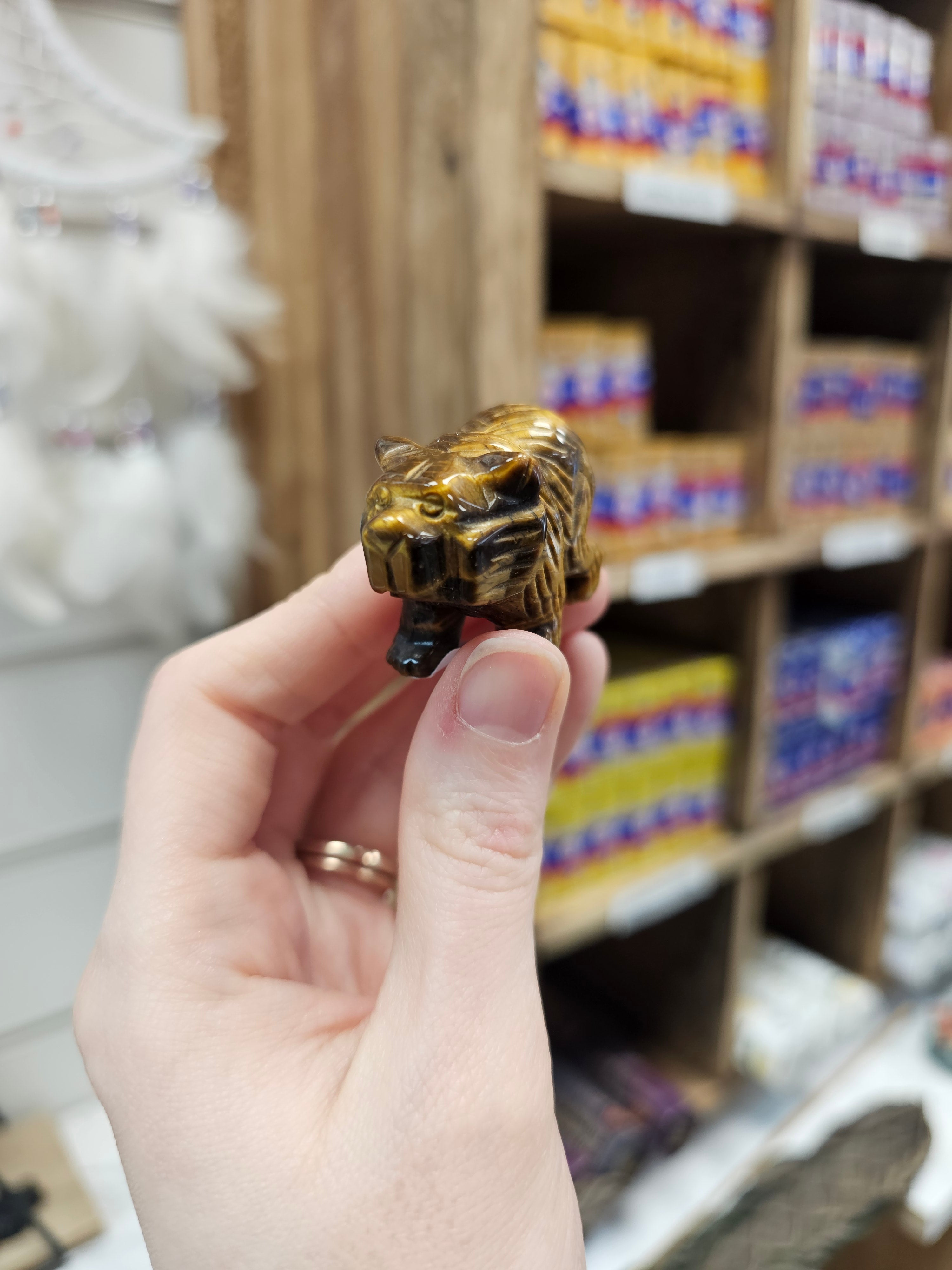 Tigers Eye Crystal Bear Carving