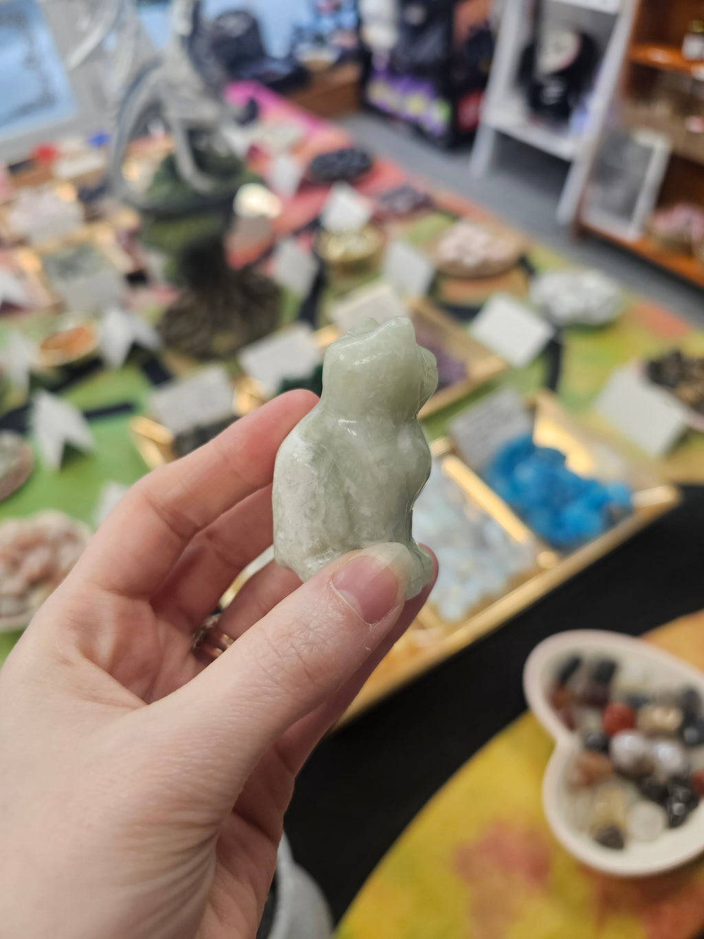 New Jade Crystal Cat Carving