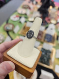 Black Sunstone 925 Silver Crystal Ring - Size 8