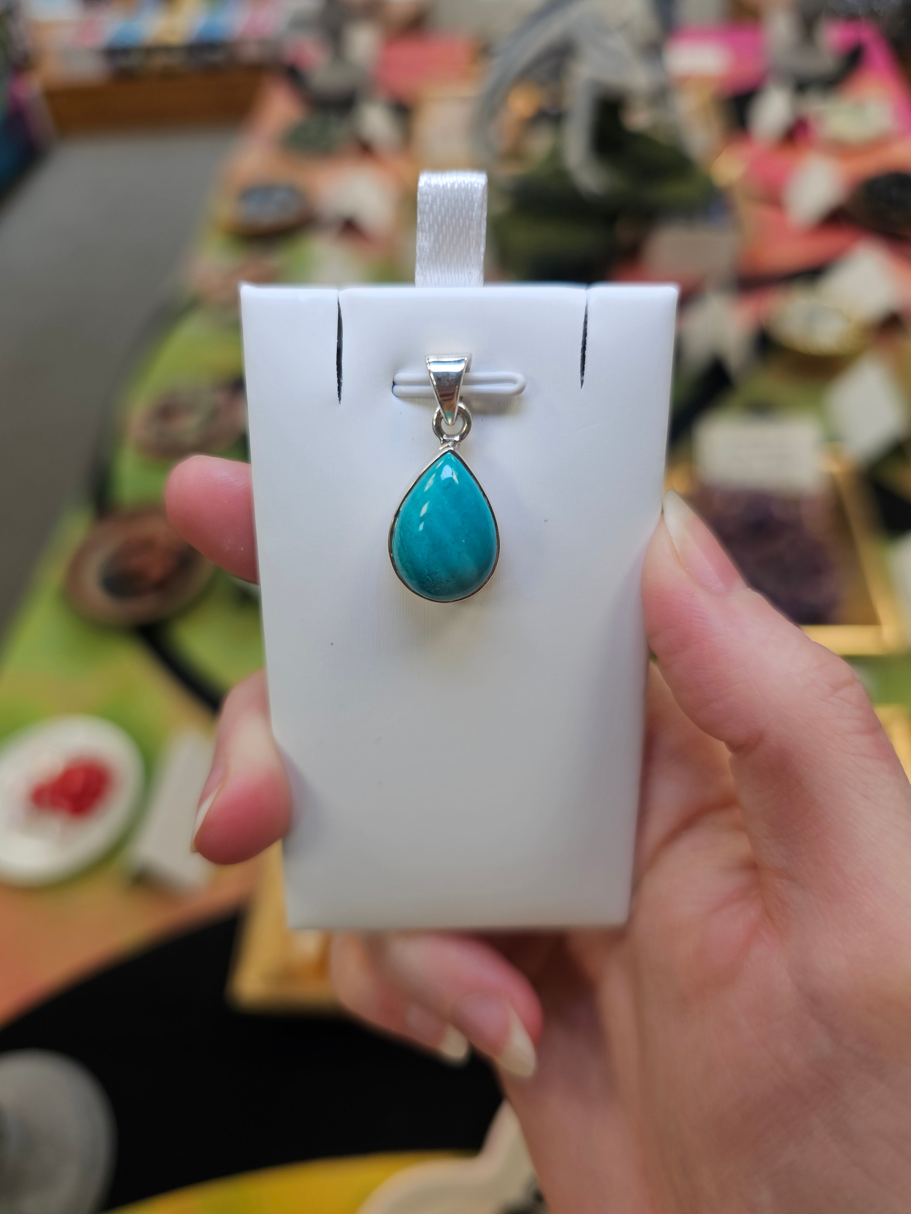 Amazonite Crystal 925 Silver Pendant