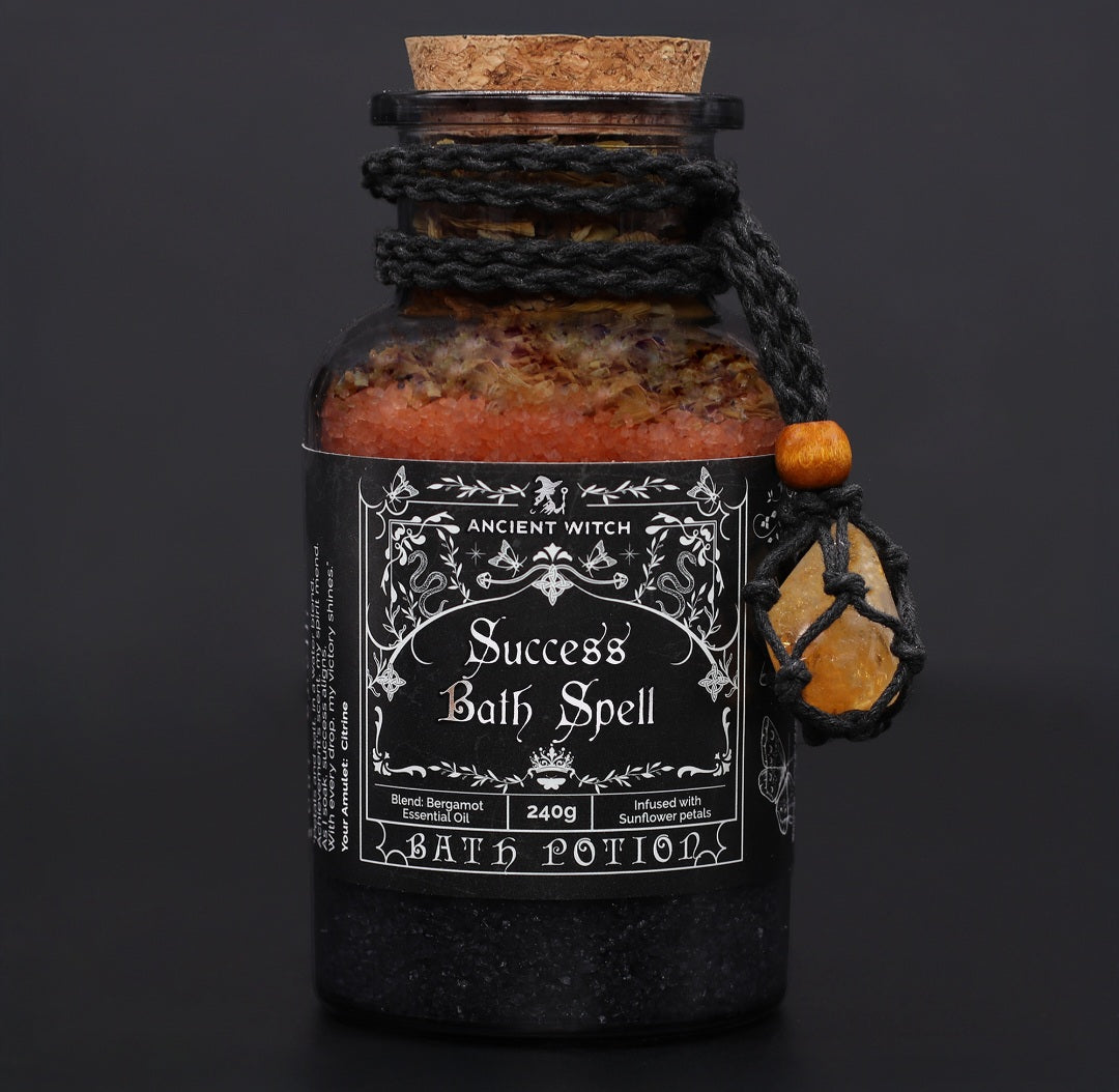 Bath Spell Potion & Citrine Crystal Amulet - Success