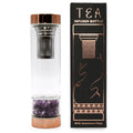Crystal Glass Tea Infuser Bottle - Rose Gold - Amethyst