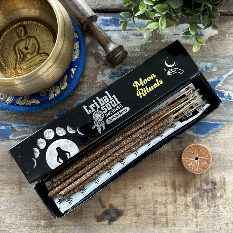 Tribal Soul Incense Sticks and Ceramic Holder - Moon Ritual