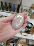 Rose Quartz Aura Crystal Palm Stone