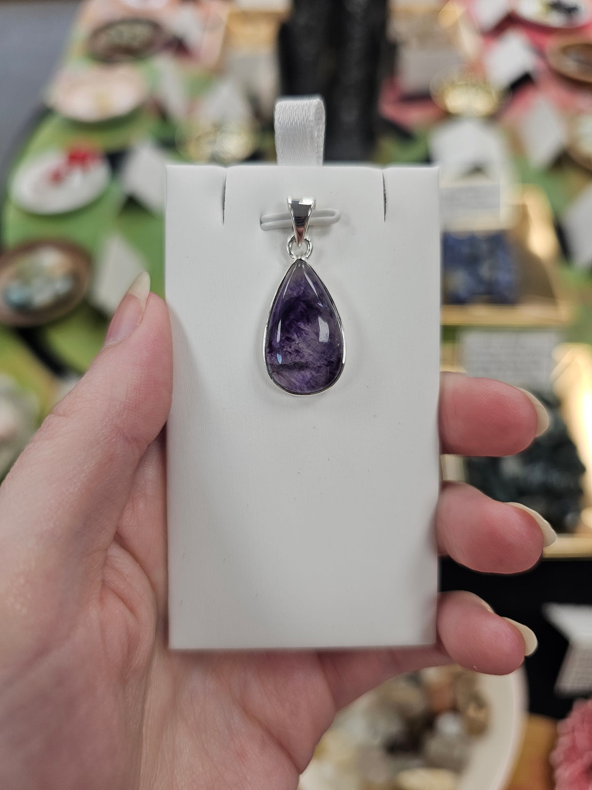 Blue John 925 Silver Crystal Pendant