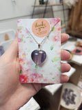 Rainbow Fluorite Heart Crystal Necklace
