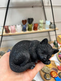 Black Sleepy Cat Ornament