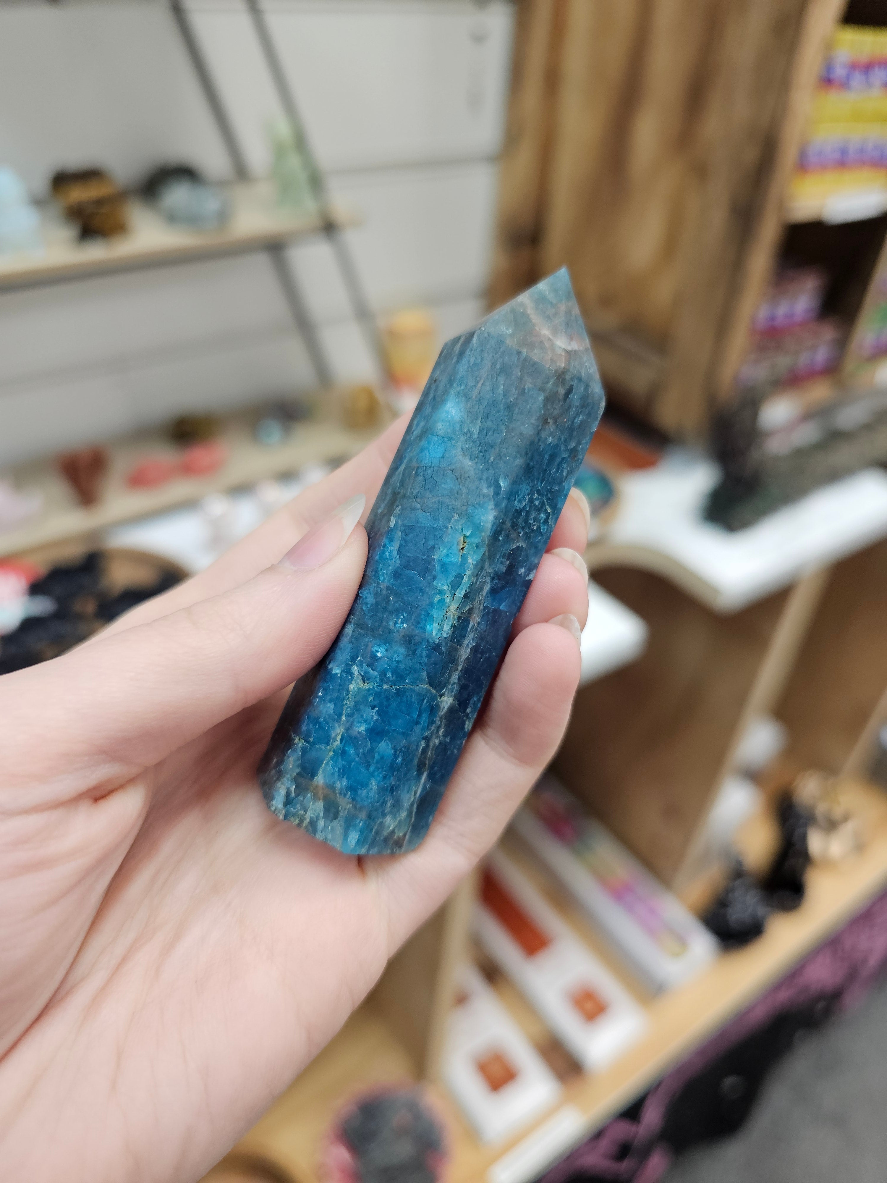 Blue Apatite Crystal Tower