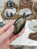 Gold Sheen Obsidian Crystal Palm Stone