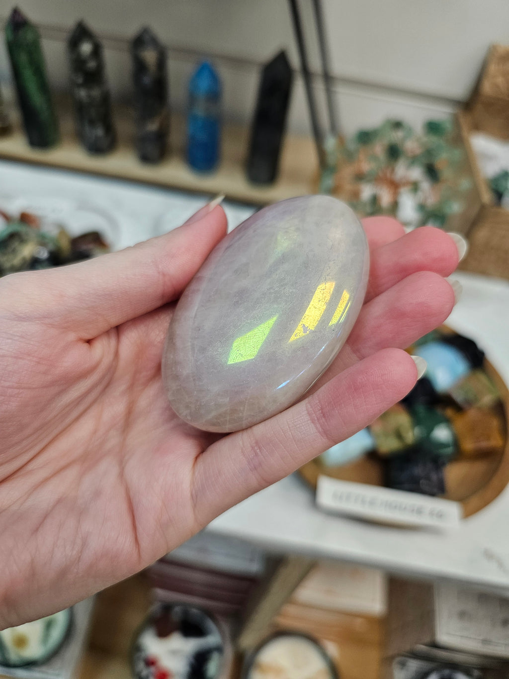 Rose Quartz Aura Crystal Palm Stone