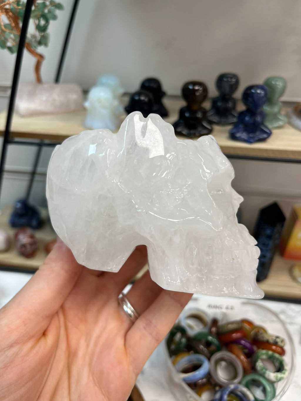 Clear Quartz Crystal Skull Bowl