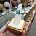 Turquoise Crystal 925 Silver Ring - Size 6 / L