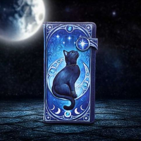 Blue Cat & Moon Purse