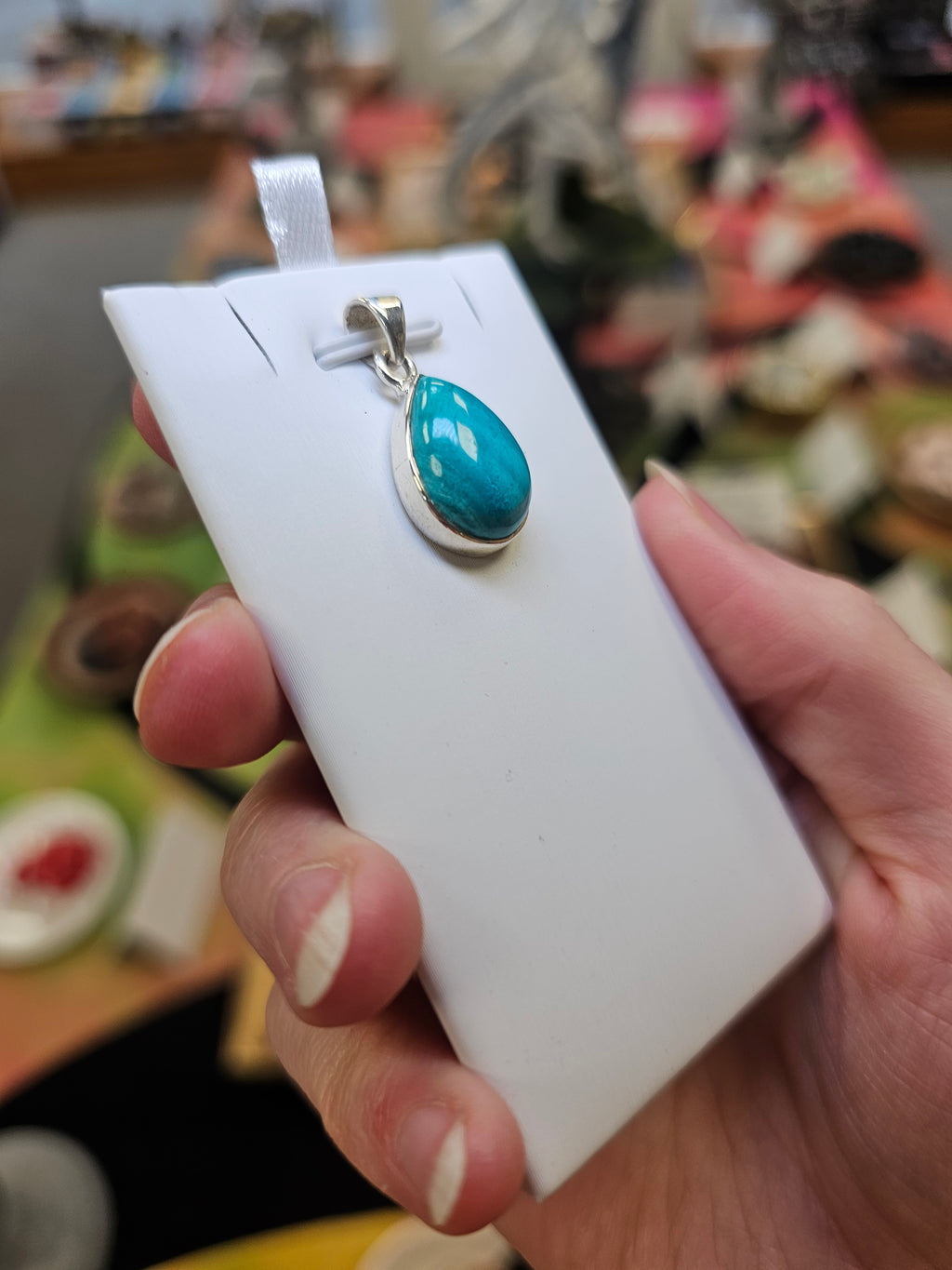 Amazonite Crystal 925 Silver Pendant