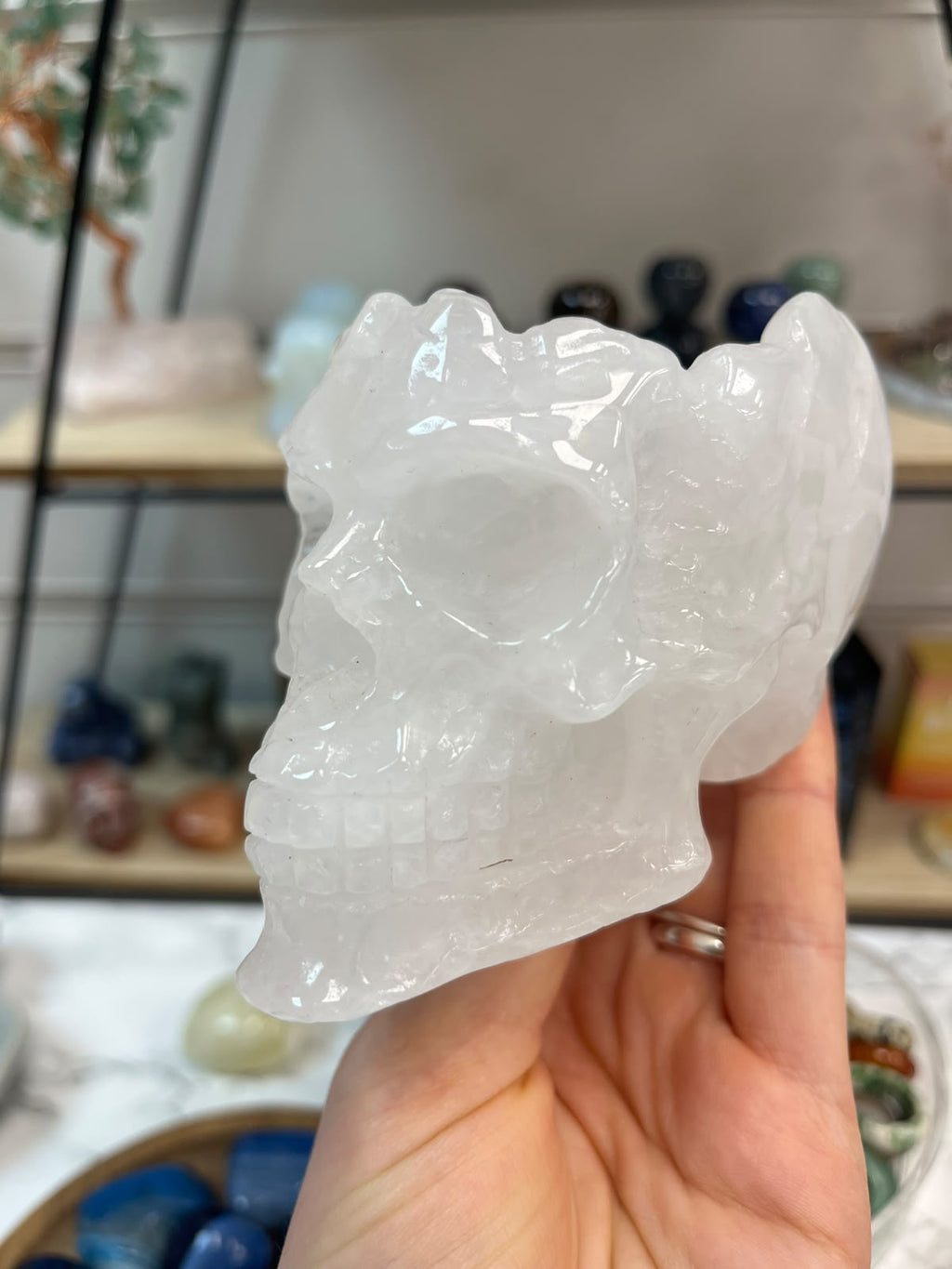 Clear Quartz Crystal Skull Bowl