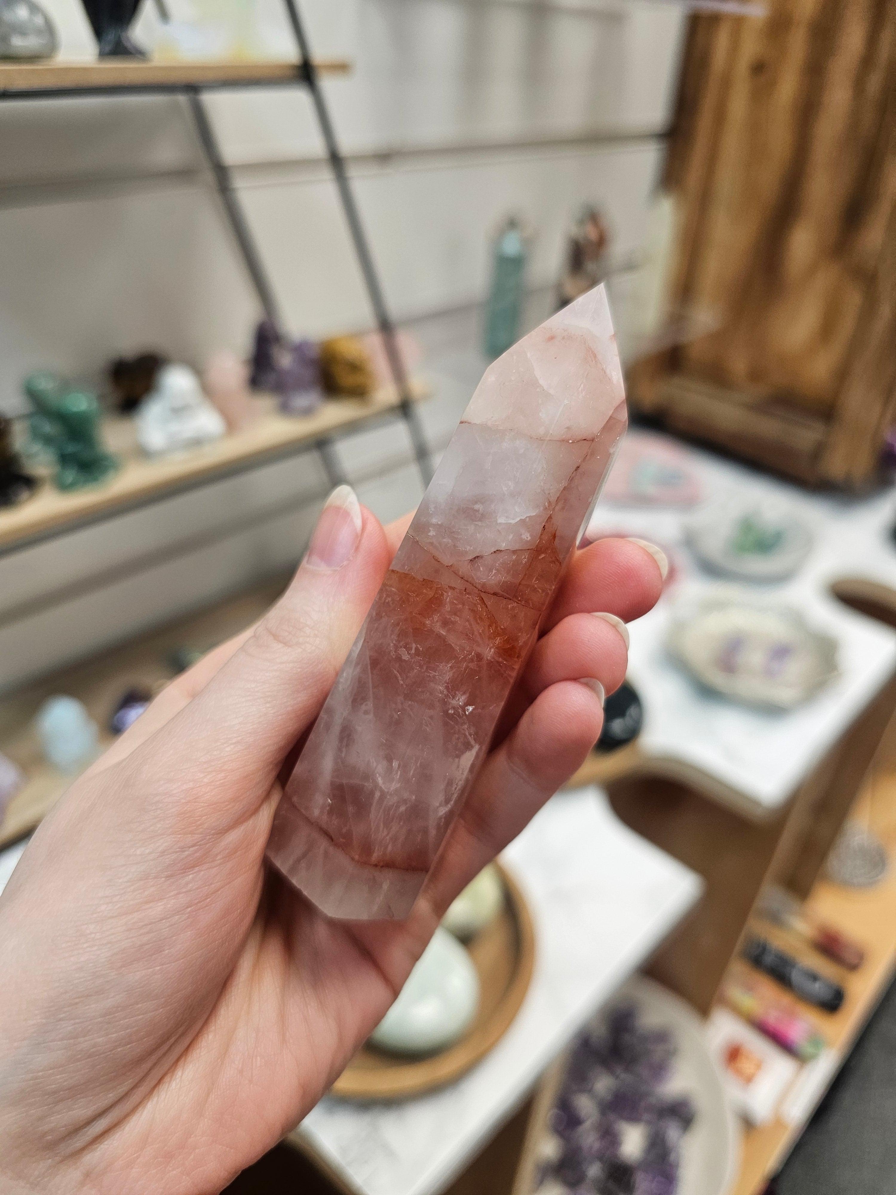 Fire Quartz Crystal Tower