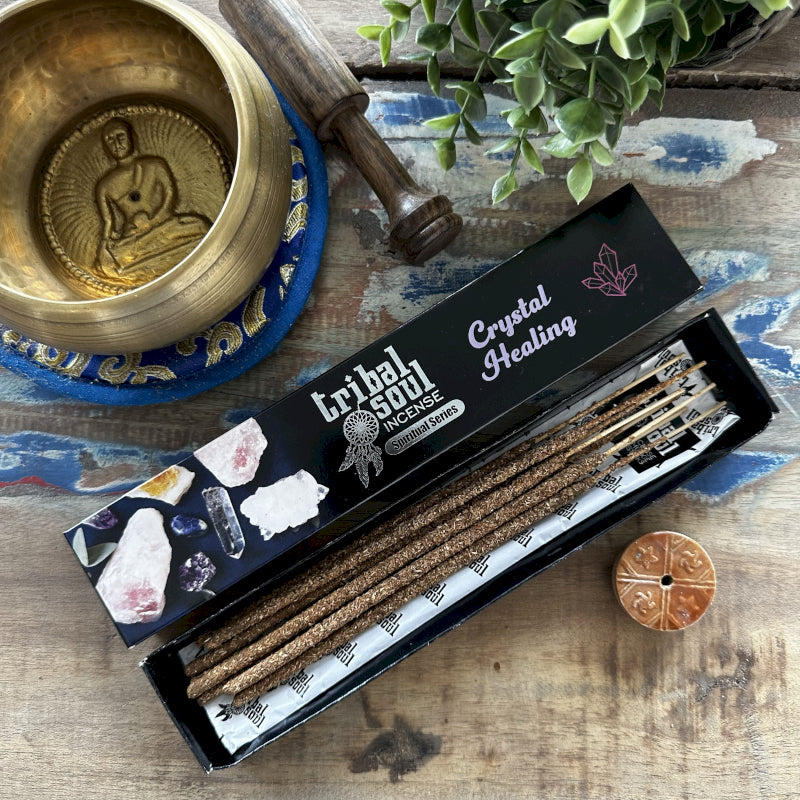 Tribal Soul Incense Sticks and Ceramic Holder - Crystal Healing