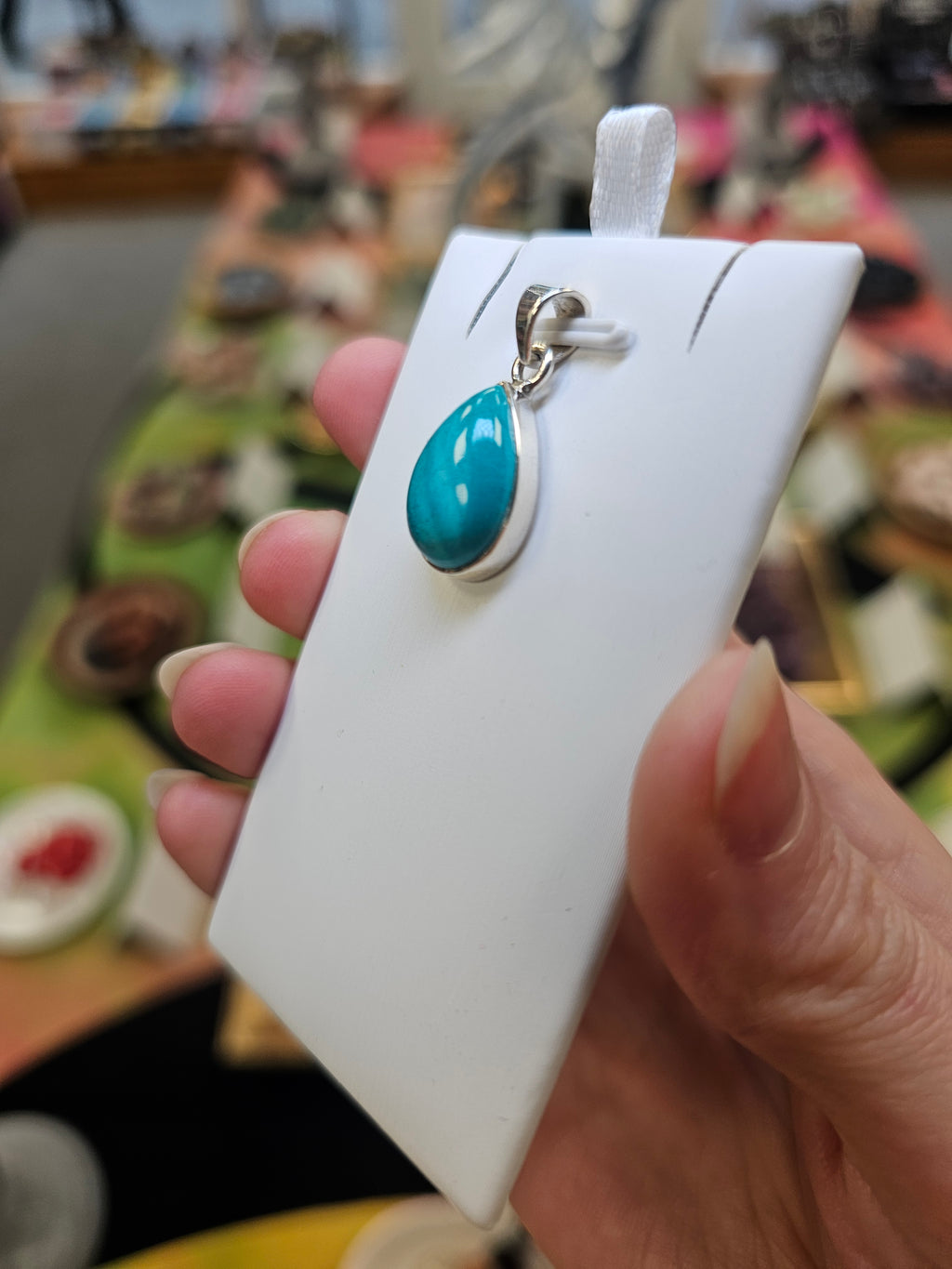 Amazonite Crystal 925 Silver Pendant