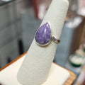 Lepidolite Crystal Ring 925 Silver - Size 7 / N