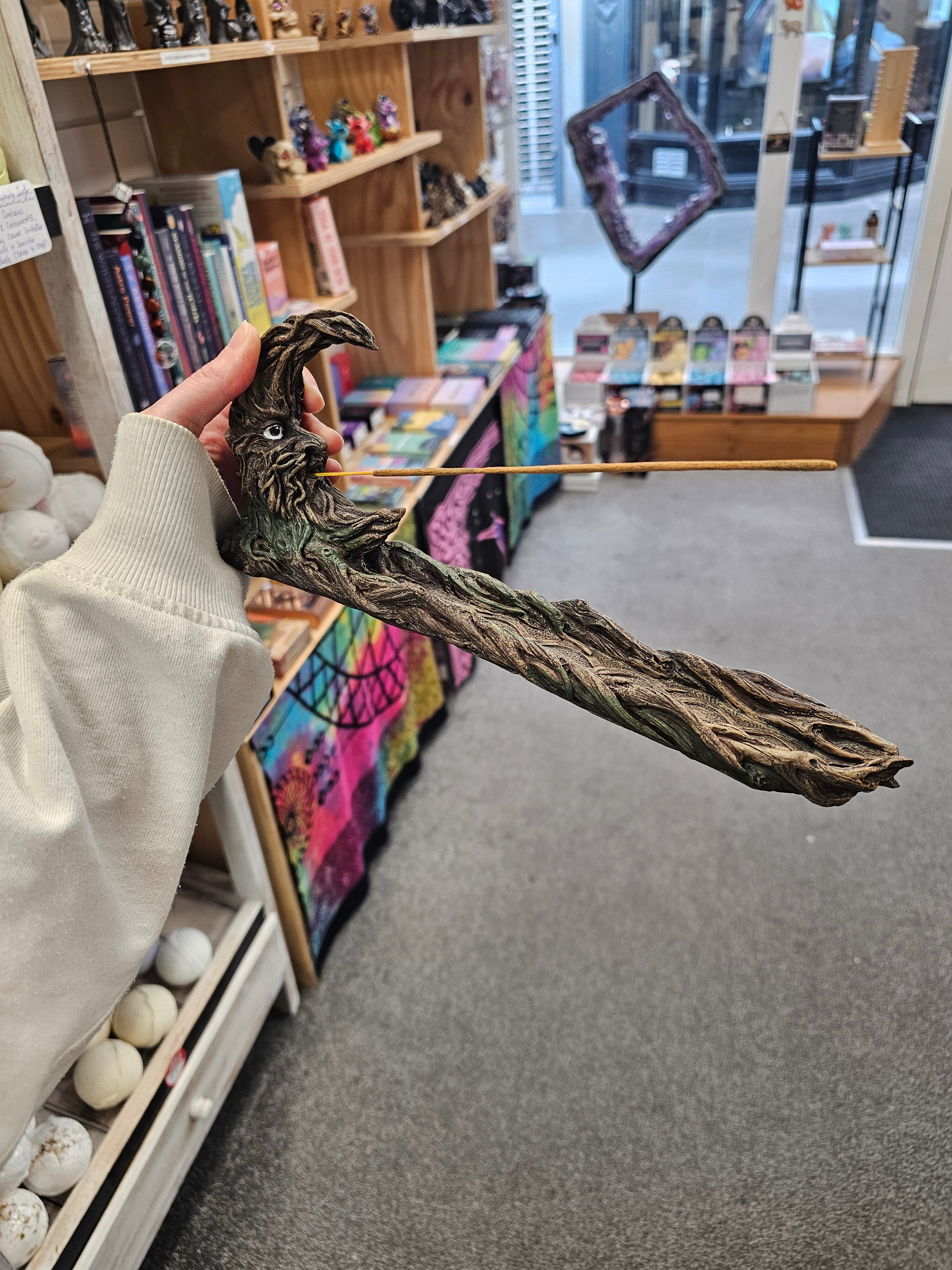 Green Man Moon Incense Holder