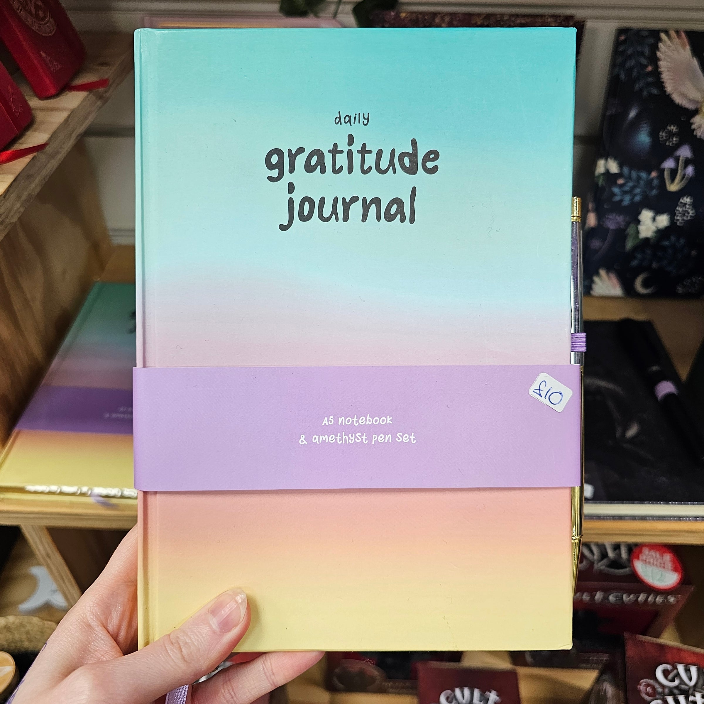 Daily Pastel Gratitude Journal With Crystal Pen