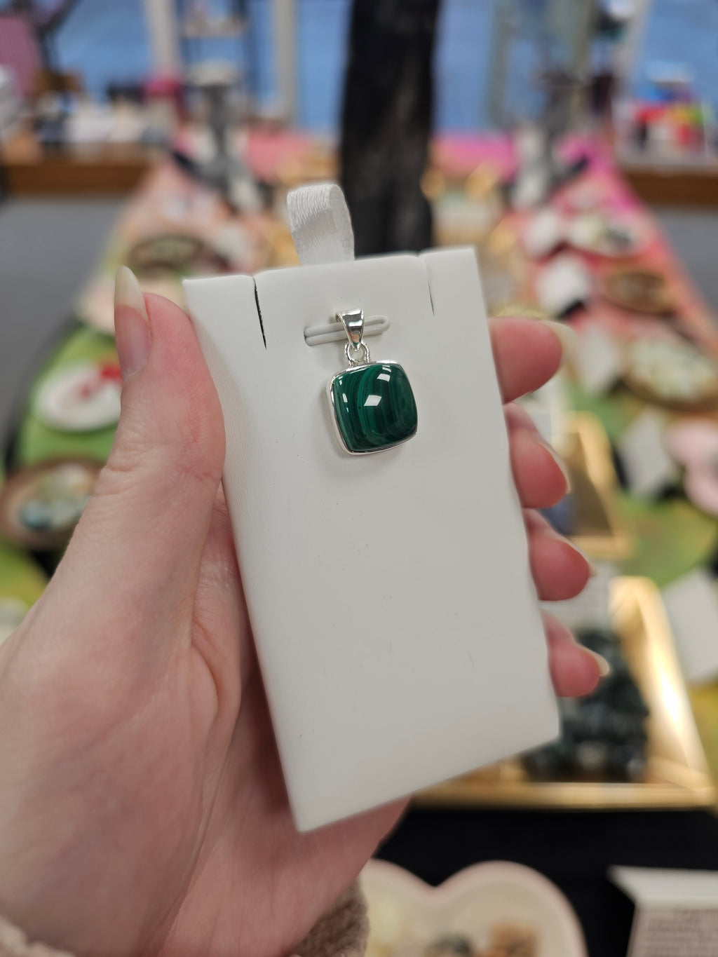 Malachite 925 Silver Crystal Pendant