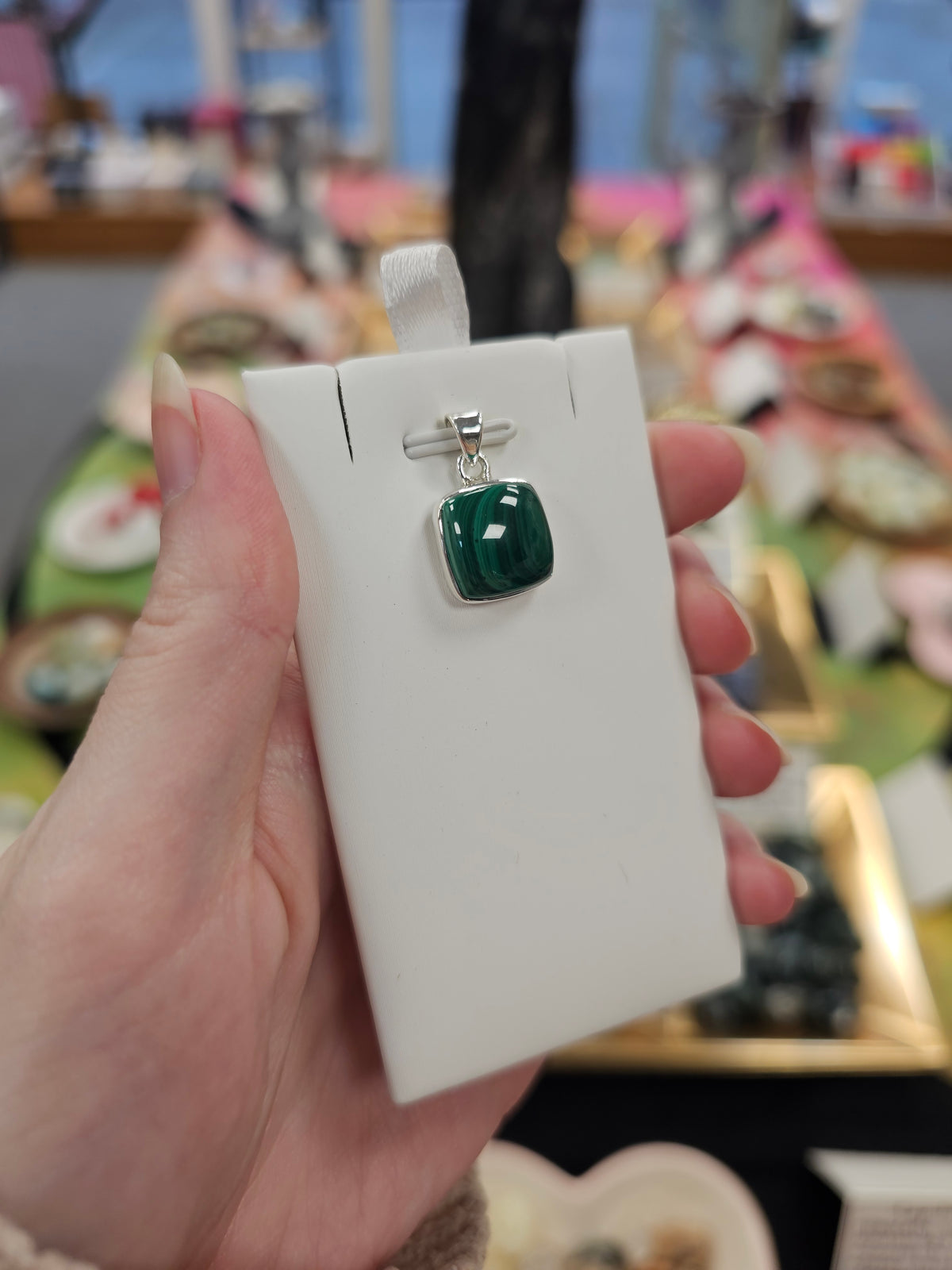 Malachite 925 Silver Crystal Pendant