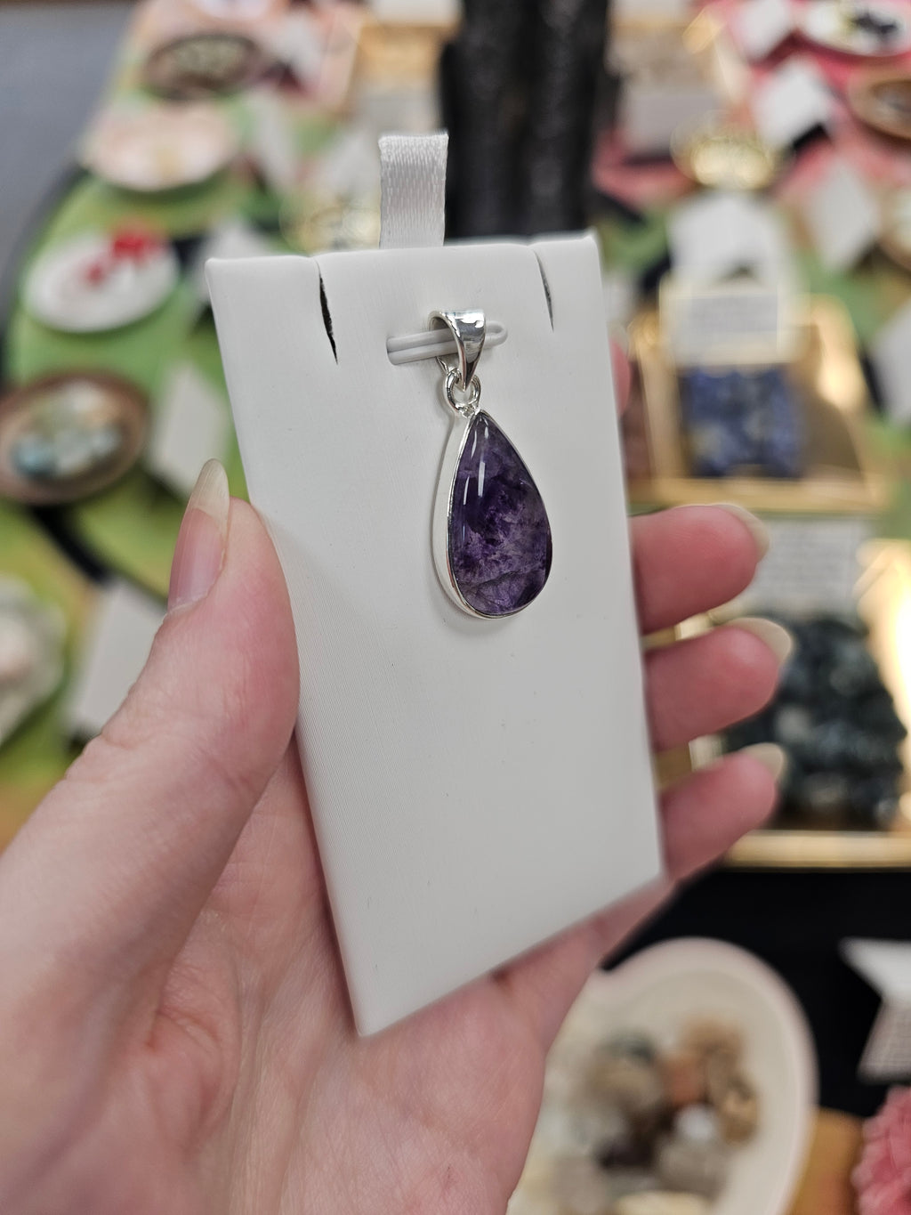 Blue John 925 Silver Crystal Pendant
