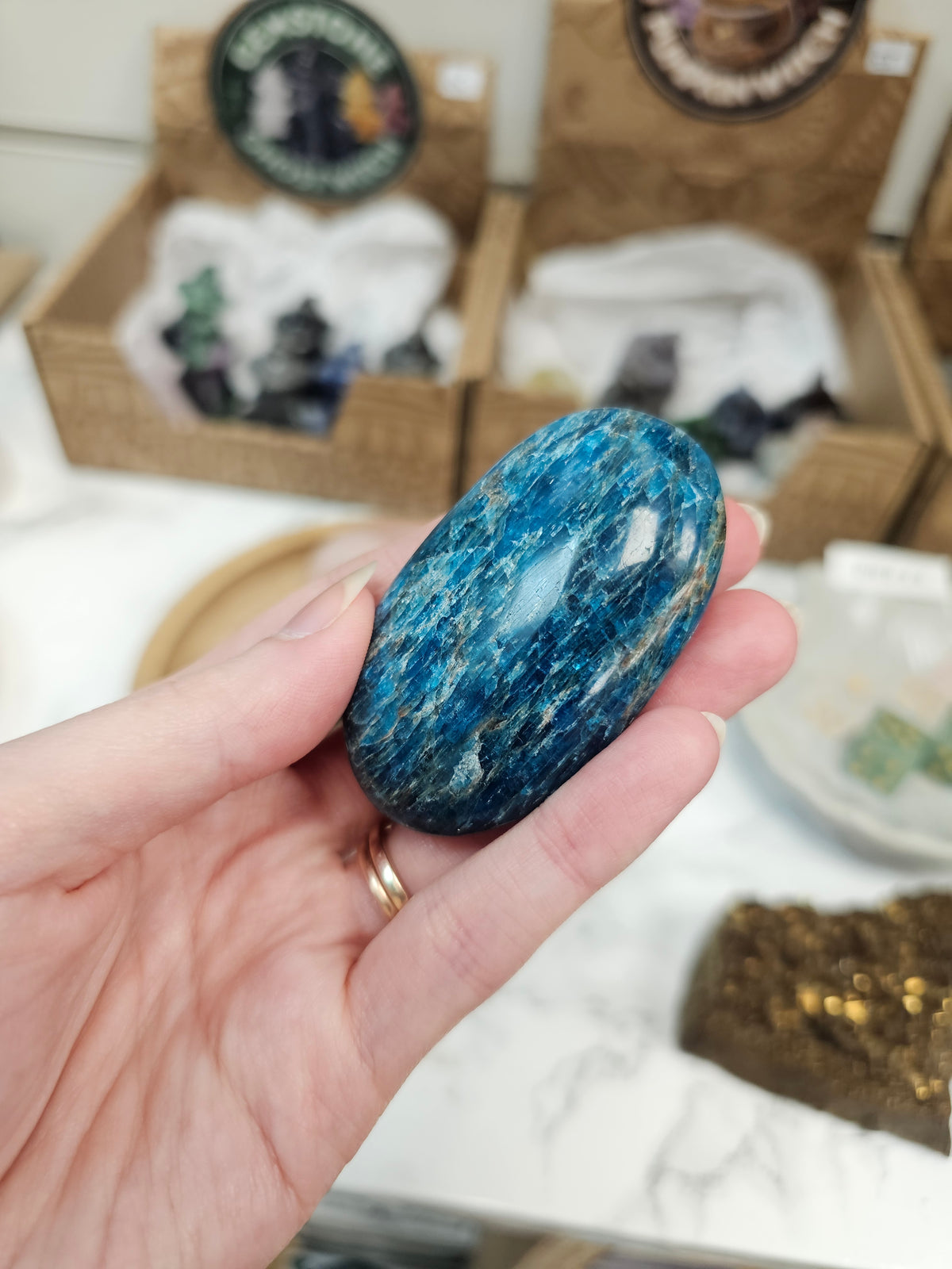 Apatite Crystal Palm Stone