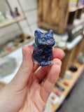 Sodalite Crystal Cat Carving