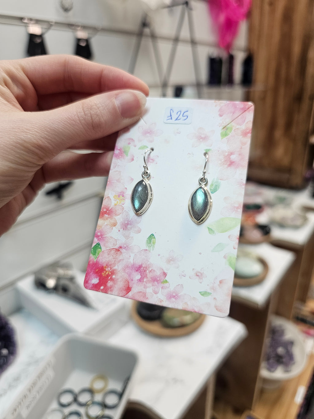 Labradorite Crystal 925 Silver Earings