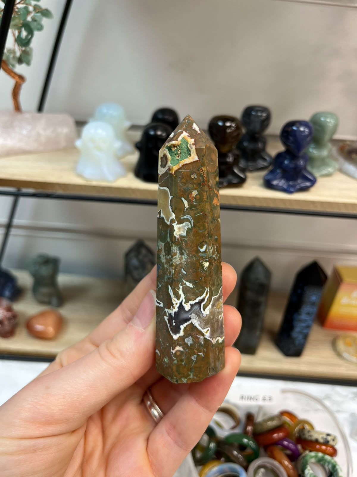 Rhyolite (Rainforest Jasper) Crystal Tower