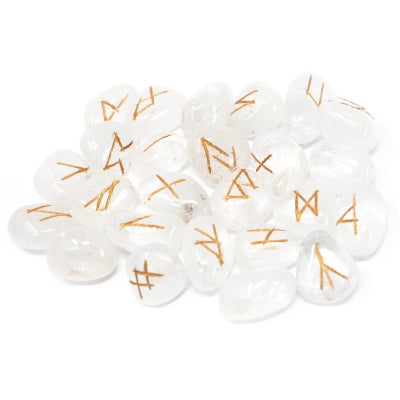 Rune Stones Crystal Set & Pouch - Clear Quartz