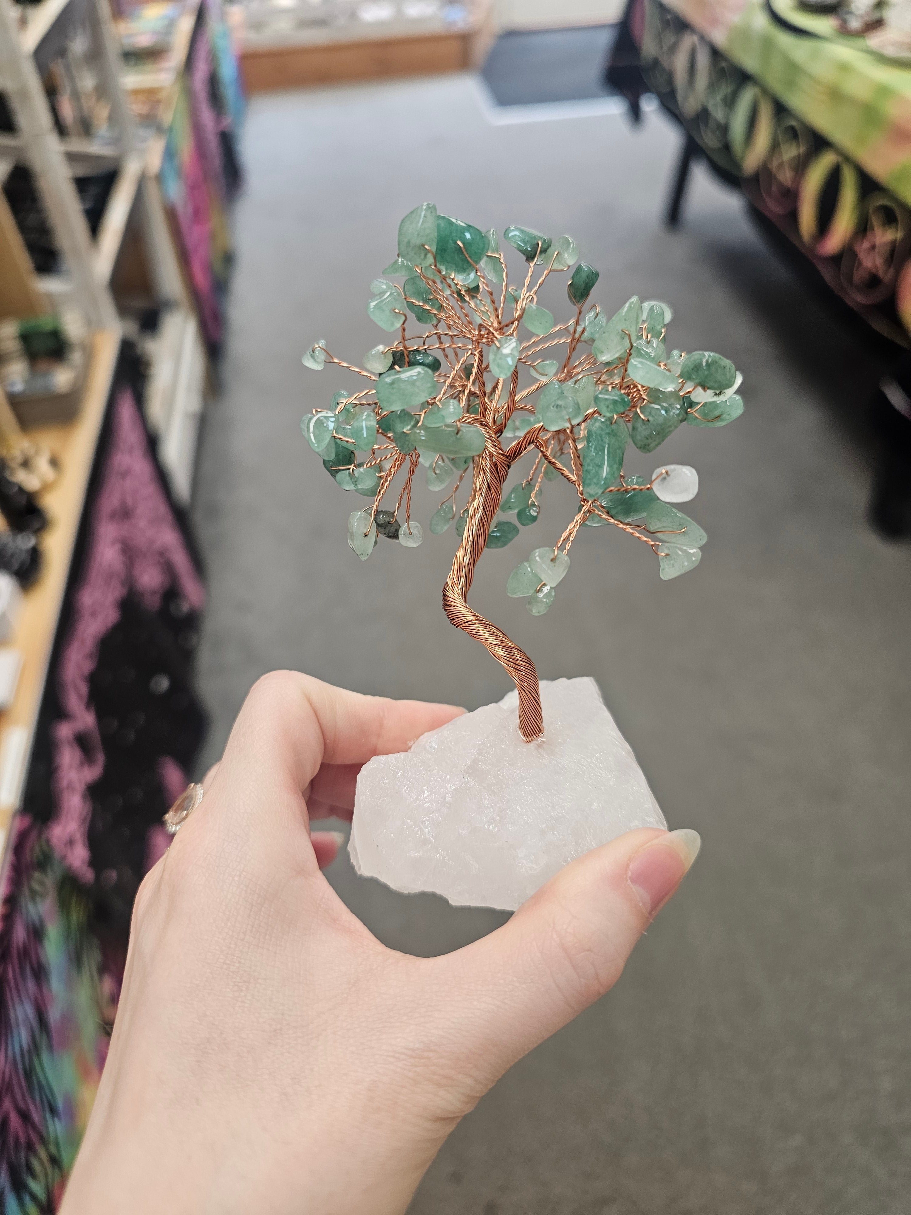 Aventurine On Rose Quartz Crystal Tree