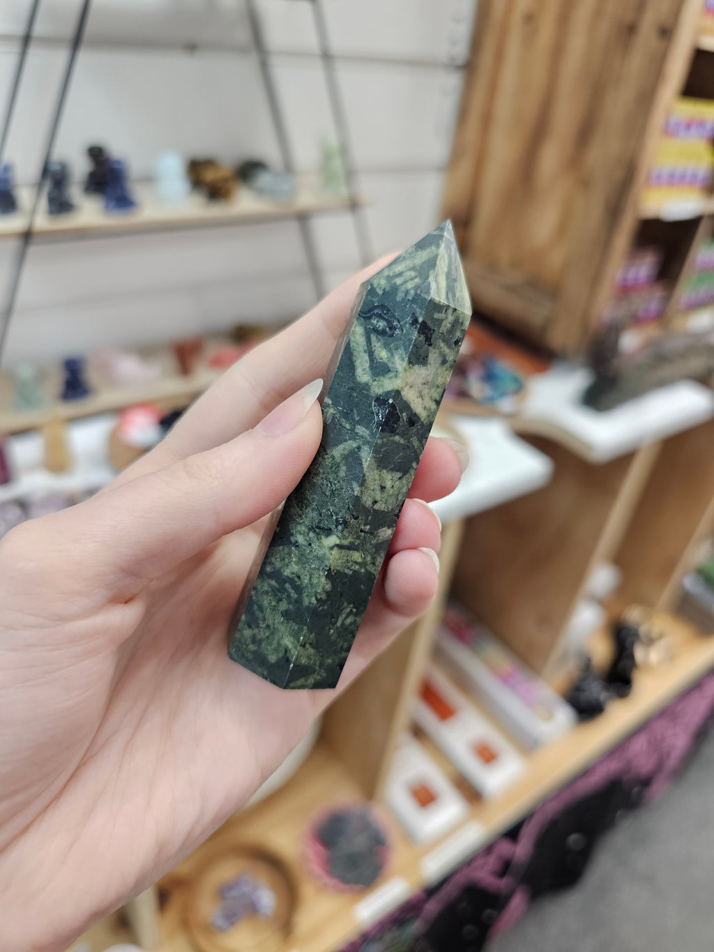 Chinese Writing Stone Crystal Tower