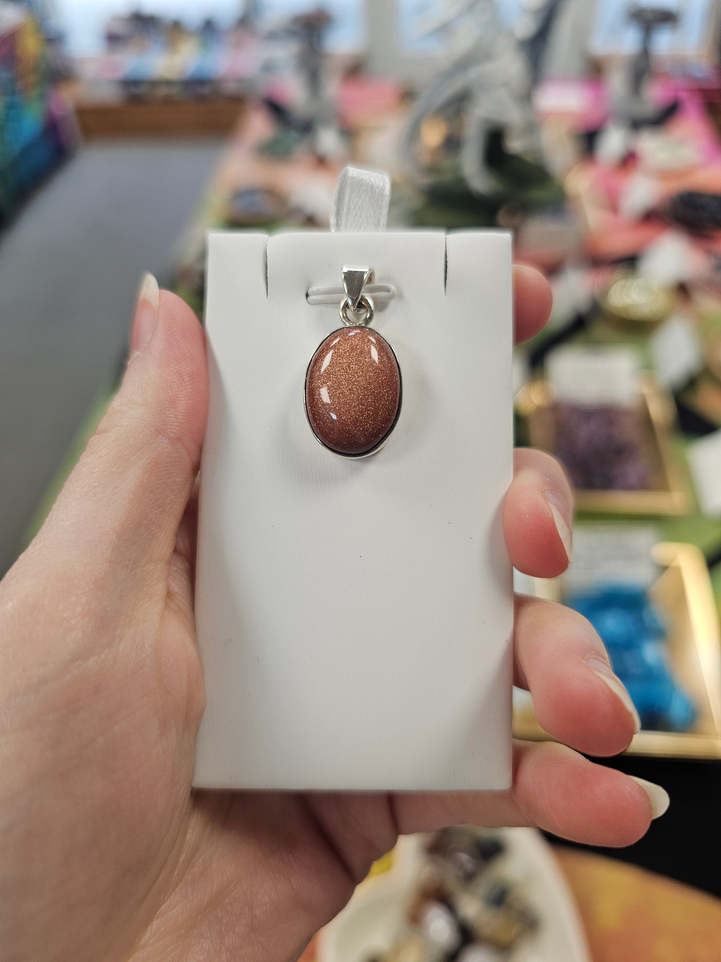 Goldstone Crystal 925 Silver Pendant