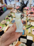 Opalite Crystal Cat Carving