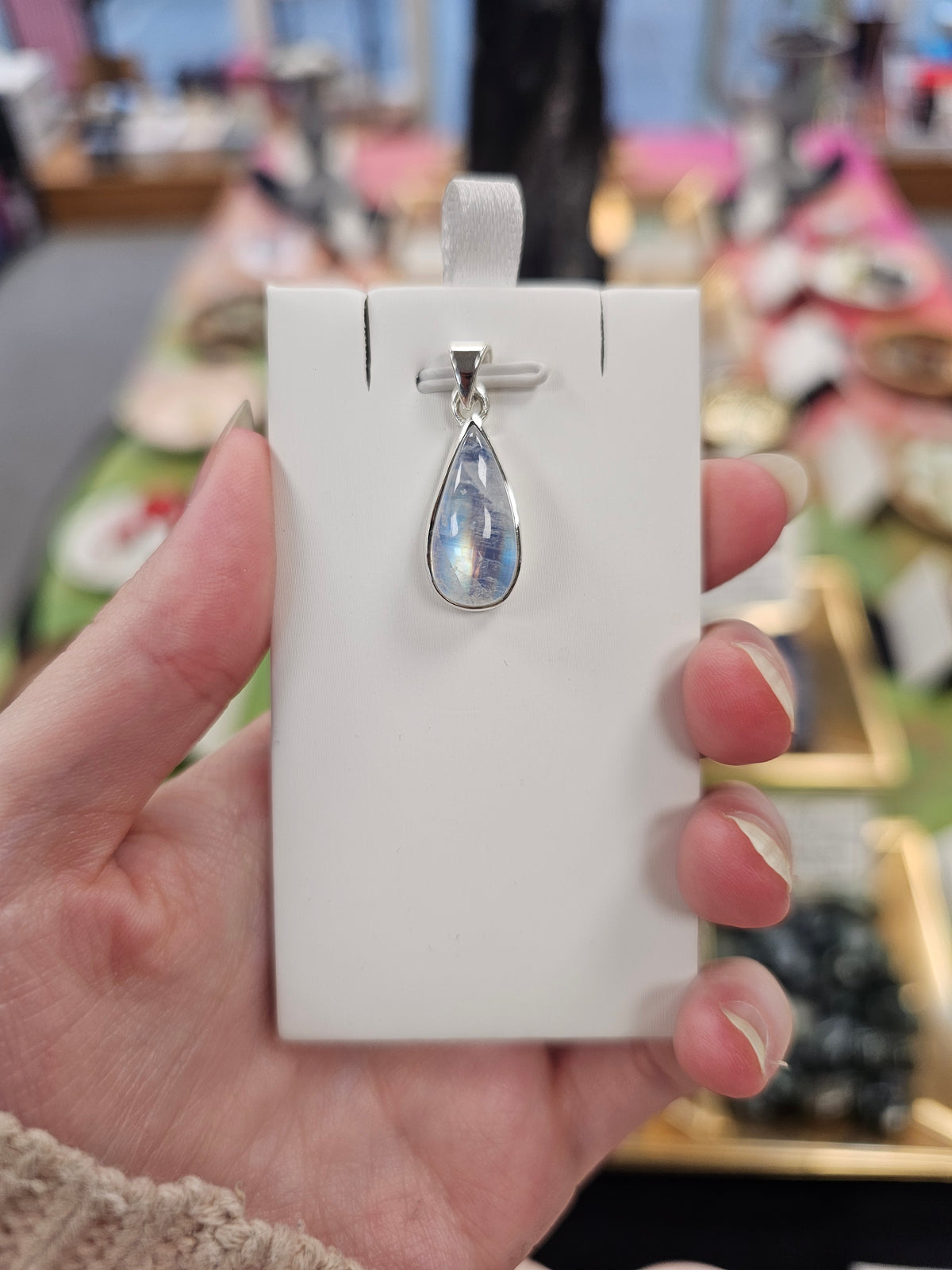 Blue Moonstone 925 Silver Crystal Pendant