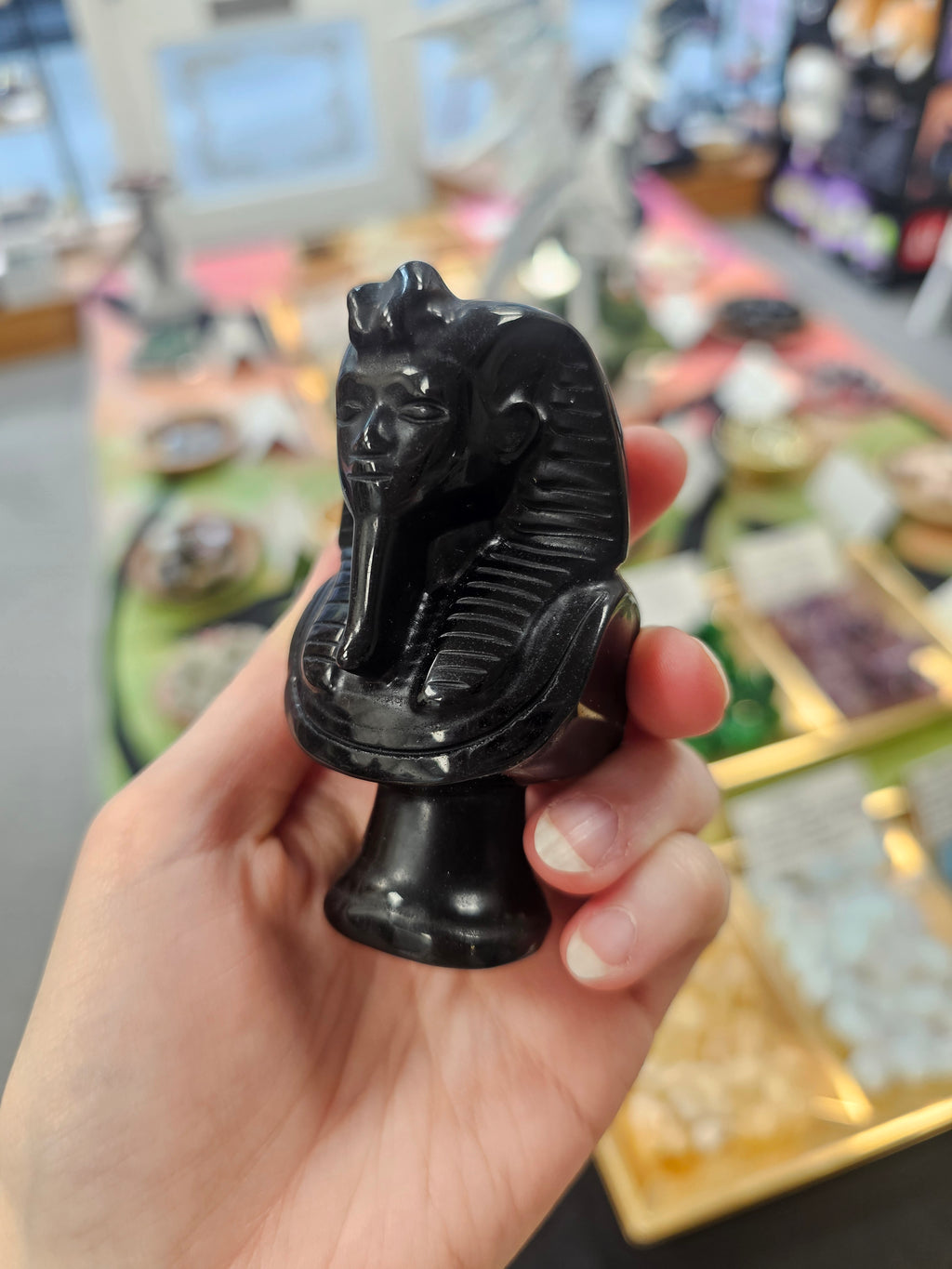 Tutankhamun Obsidian Crystal Carving