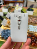 Triple Goddess 925 Silver Pendant - Garnet