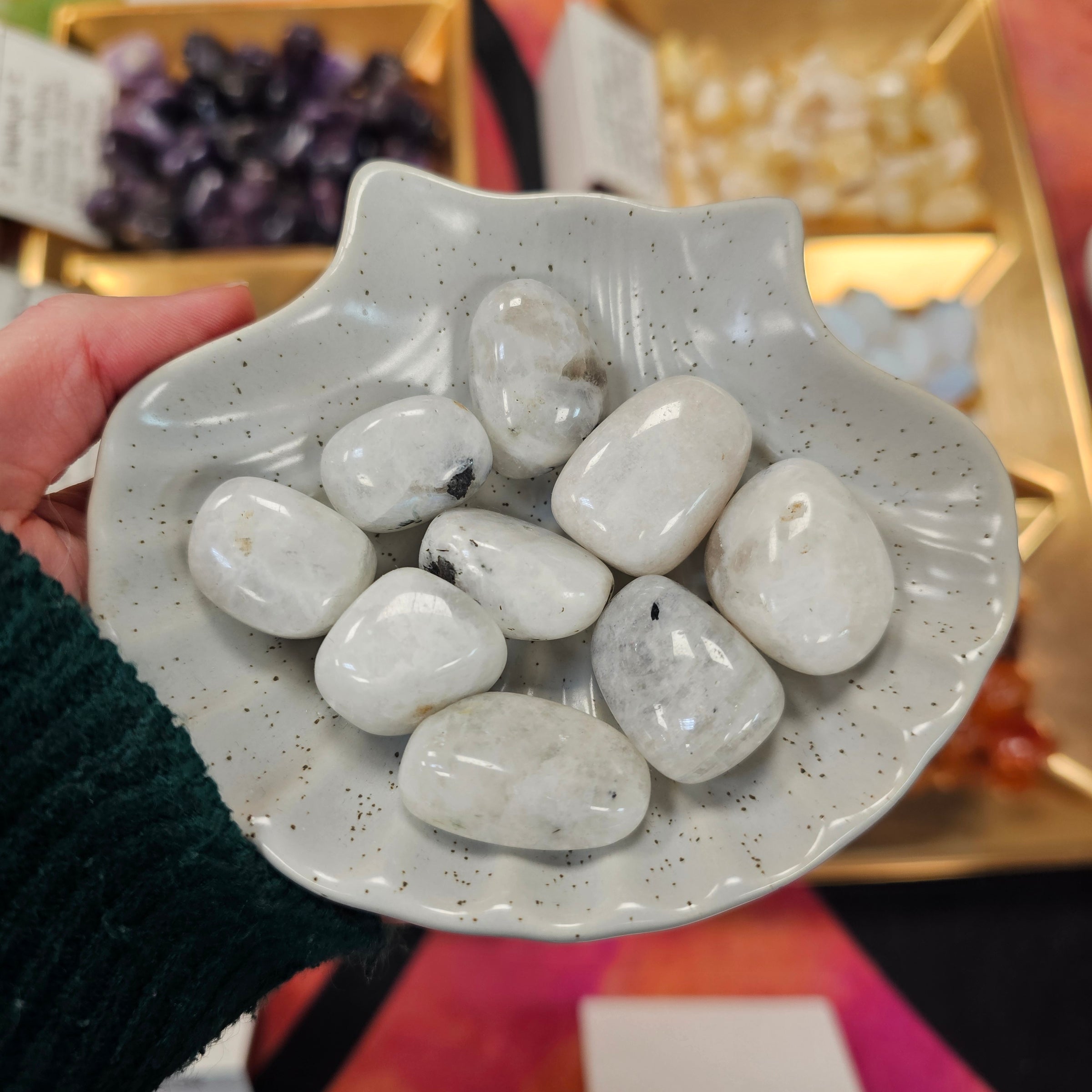 Rainbow Moonstone Crystal Tumblestone