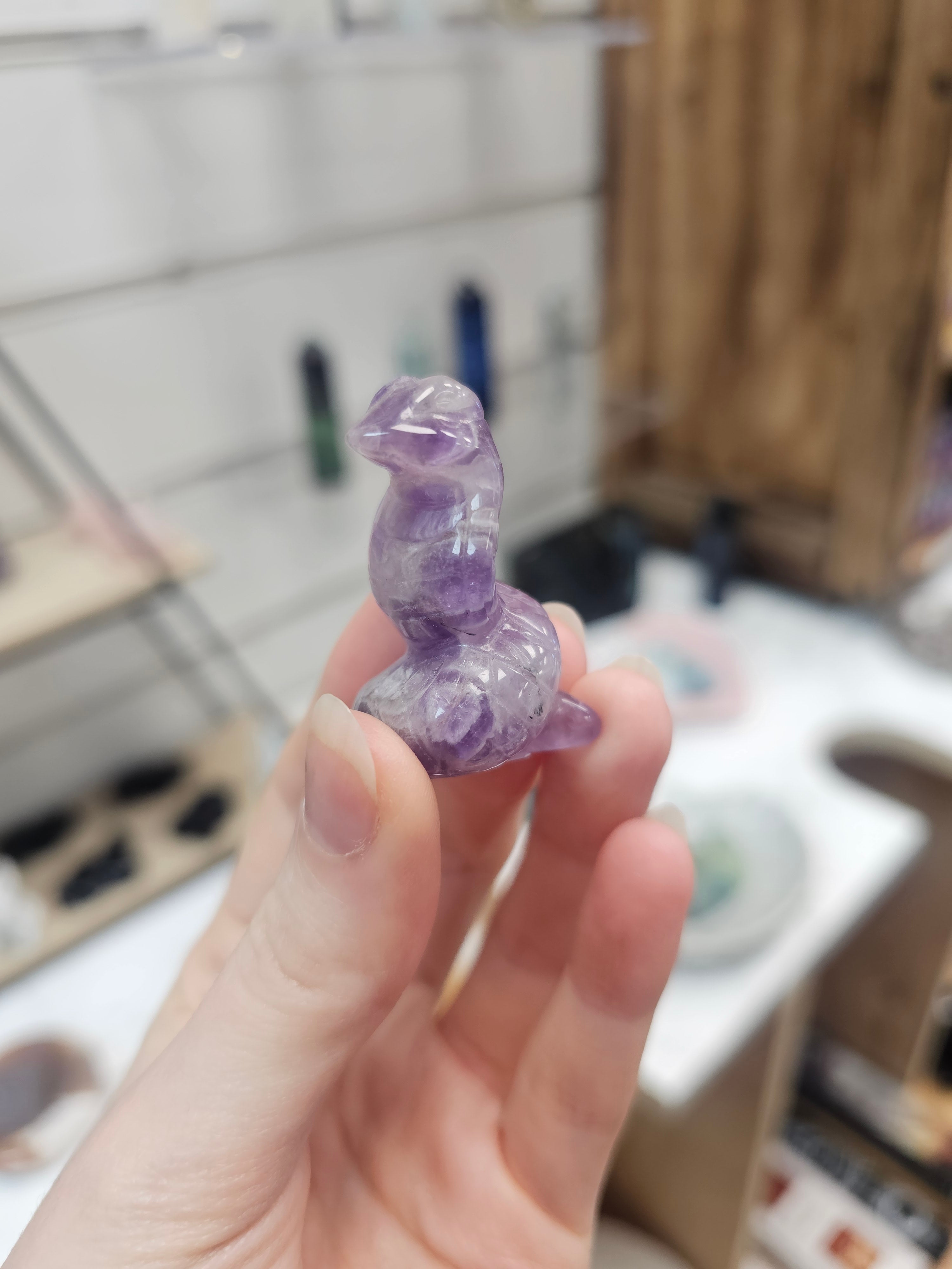 Amethyst Snake Carving
