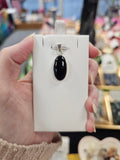 Whitby Jet 925 Silver Crystal Pendant