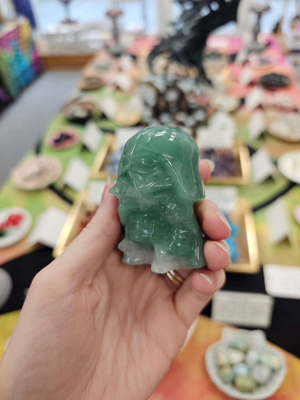 Aventurine Darth Vader Crystal Carving