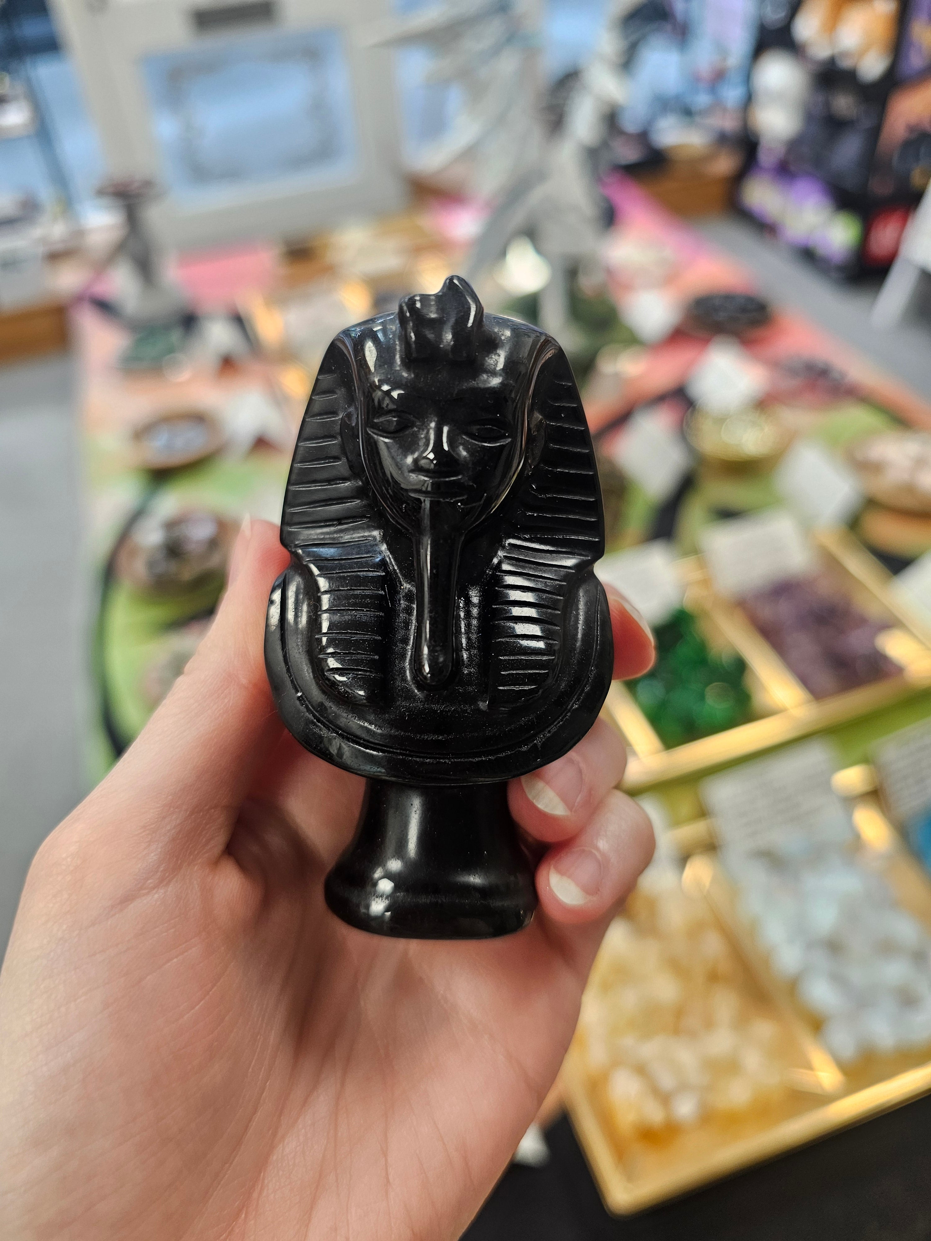 Tutankhamun Obsidian Crystal Carving